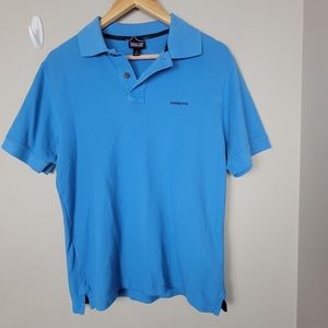 Patagonia Worn Wear Men's Belwe Pique Polo Blue Small